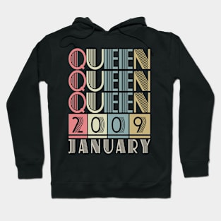 2009 - Queen January Retro Vintage Birthday Hoodie